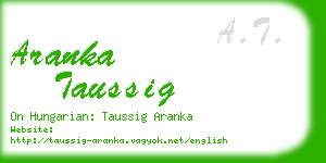 aranka taussig business card